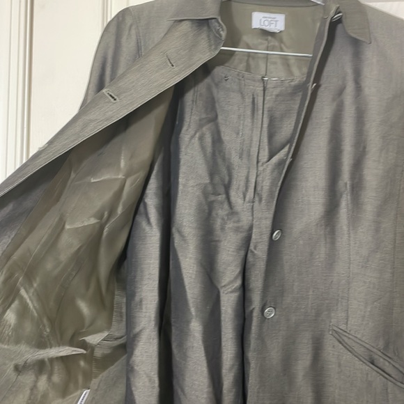 LOFT Greenish Gray Suit Set Size 8p - Picture 5 of 10